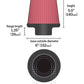 K&N Universal Air Filter Chrome Round Tapered Red - 4in Flange ID x 1.125in Flange Length x 5.5in H - Racecraft Industries