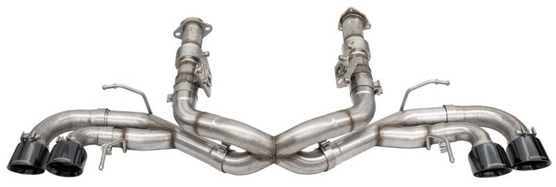 Corsa 20-24 Corvette C8 3in Xtreme Cat-Back Exhaust 4.5in Blk Quad Tips - Integrates stock AFM Valve - Racecraft Industries