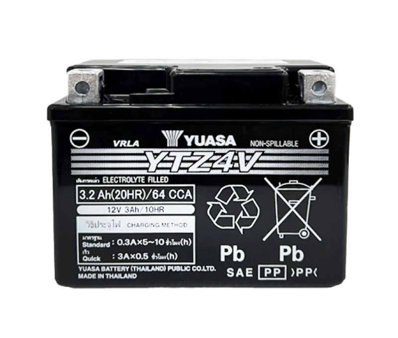 Yuasa YTZ4V Maintenance Free AGM 12-Volt Battery - Racecraft Industries