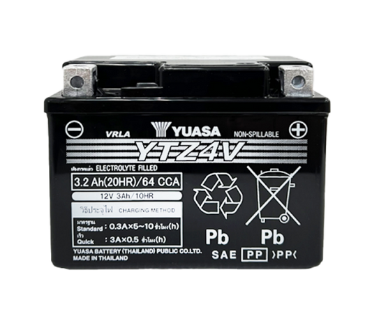 Yuasa YTZ4V Maintenance Free AGM 12-Volt Battery - Racecraft Industries