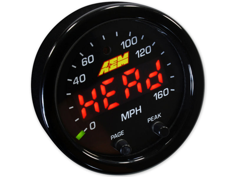 AEM X-Series 0-160 MPH Black Bezel w/ Black Face GPS Speedometer Gauge - Racecraft Industries