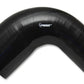 Vibrant 3in ID x 3.5in ID x 4in Long Gloss Black Silicone 90 Degree Transition Elbow - Racecraft Industries