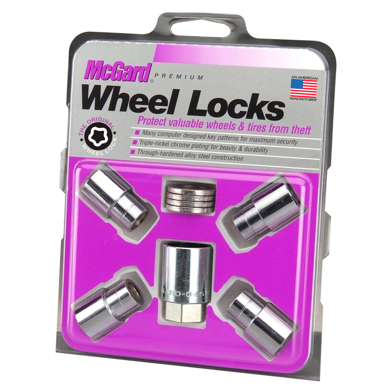 McGard Wheel Lock Nut Set - 4pk. (Reg. Shank Seat) M12X1.5 / 13/16 Hex / 1.38in. Length - Chrome - Racecraft Industries