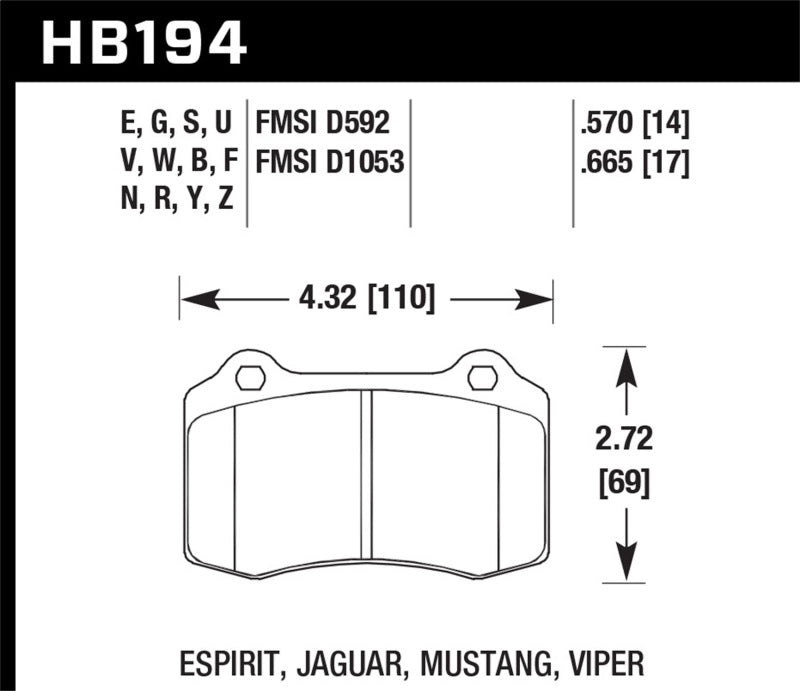Hawk 10-11 Chevy Camaro SS DTC-60 Race Rear Brake Pads - Racecraft Industries