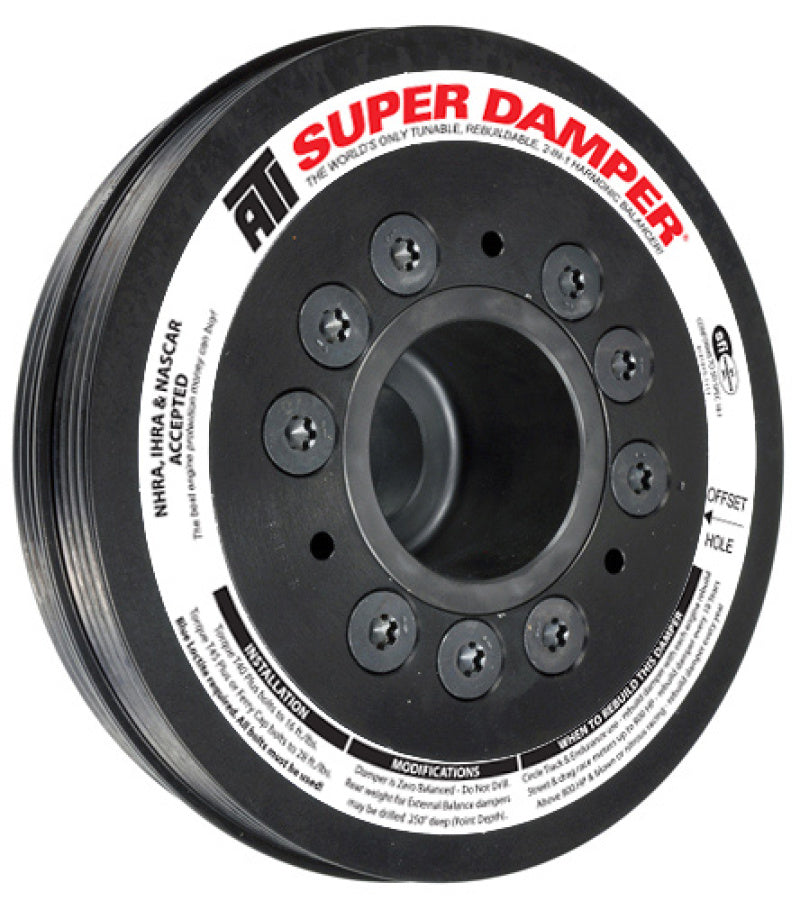 ATI Damper - 6.78in - Alum - (2) 4 Grv - Mitsubishi Eclipse - 4G63 w/Integral Lower Cam Drive - Racecraft Industries