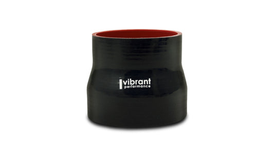 Vibrant 3.5in I.D. x 4.250in I.D. x 4.5in Long 4 Ply Gloss Black Silicone Transition Hose - Racecraft Industries