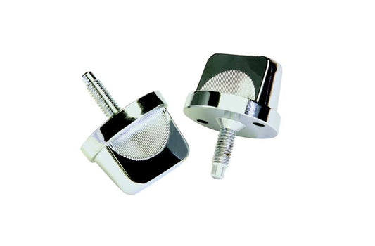 Kentrol 76-95 Jeep CJ/Wrangler YJ Windshield Knobs Pair - Polished Silver - Racecraft Industries