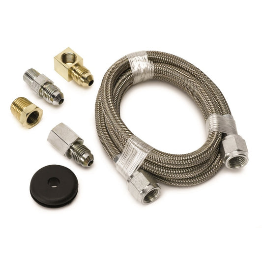 Autometer #4 Braided SS Line (-4AN) 3ft 1/8in NPT Fittings - Racecraft Industries