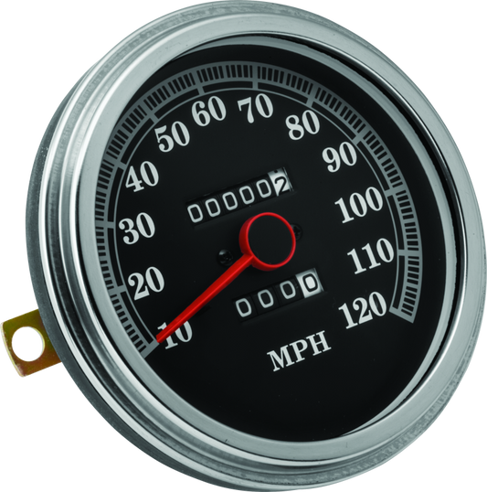 Bikers Choice 91-95 Softail Black Face Speedo With Dome Lens 2240:60 Front Drive Cast Dash Only - Racecraft Industries