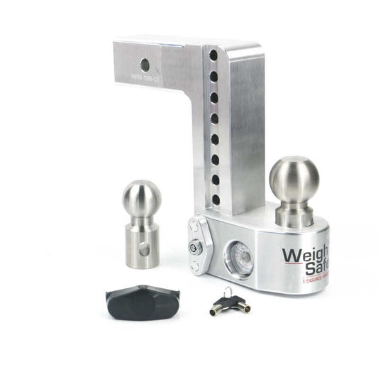 Weigh Safe 8in Drop Hitch w/Built-in Scale & 2.5in Shank (10K/18.5K GTWR) - Aluminum - Racecraft Industries