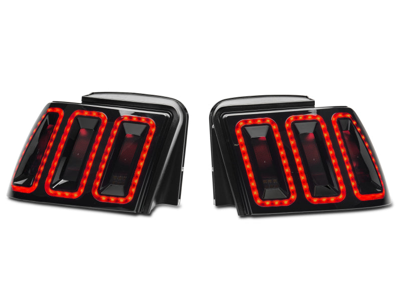 Raxiom 99-04 Ford Mustang Excluding 99-01 Cobra Icon LED Tail Lights- Black Housing (Smoked Lens) - Racecraft Industries