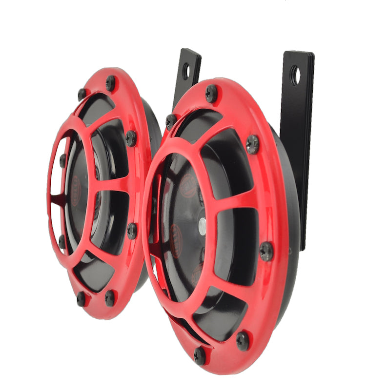 Hella Supertone Horn Kit 12V 300/500HZ Red (003399803 = 003399801) - Racecraft Industries