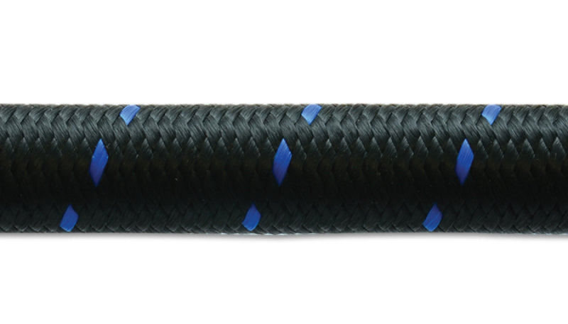 Vibrant -12 AN Two-Tone Black/Blue Nylon Braided Flex Hose (10 foot roll) - Racecraft Industries