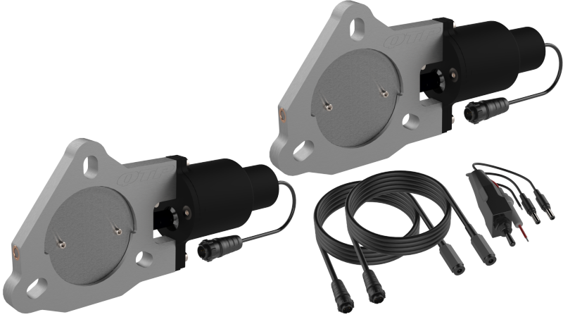 QTP 3in Bolt-On QTEC Dual Electric Cutout Valves - Pair - Racecraft Industries