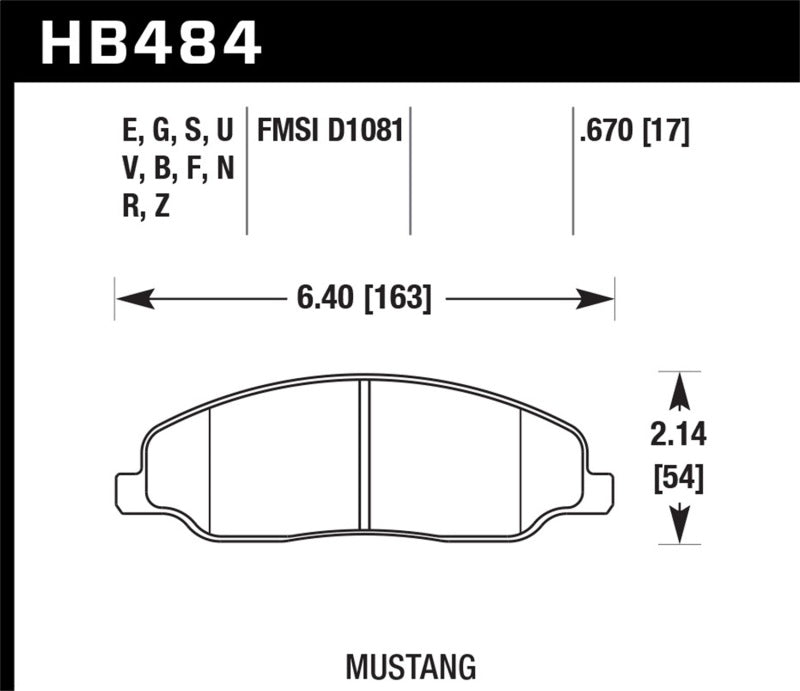 Hawk 05-10 Ford Mustang GT & V6 / 07-08 Shelby GT HPS Street Front Brake Pads - Racecraft Industries