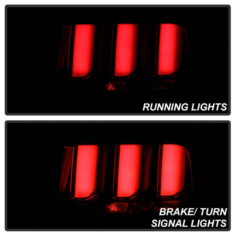 Spyder 05-09 Ford Mustang (White Light Bar) LED Tail Lights - Smoke ALT-YD-FM05V3-LED-SM - Racecraft Industries