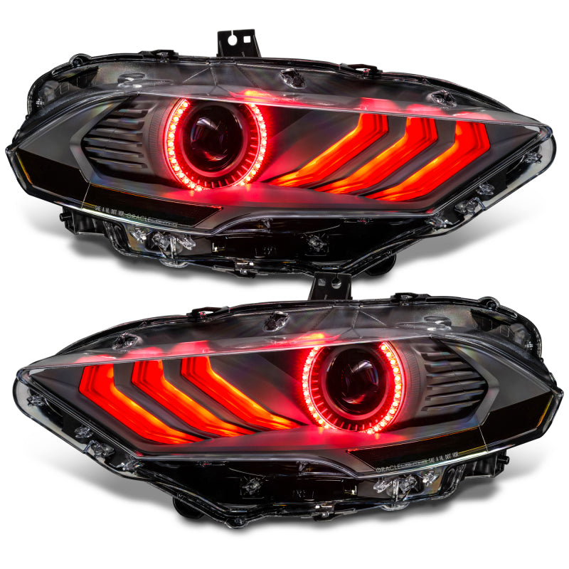 Oracle Lighting 18-23 Ford Mustang Dynamic ColorSHIFT LED Headlights - Black Series SEE WARRANTY - Racecraft Industries