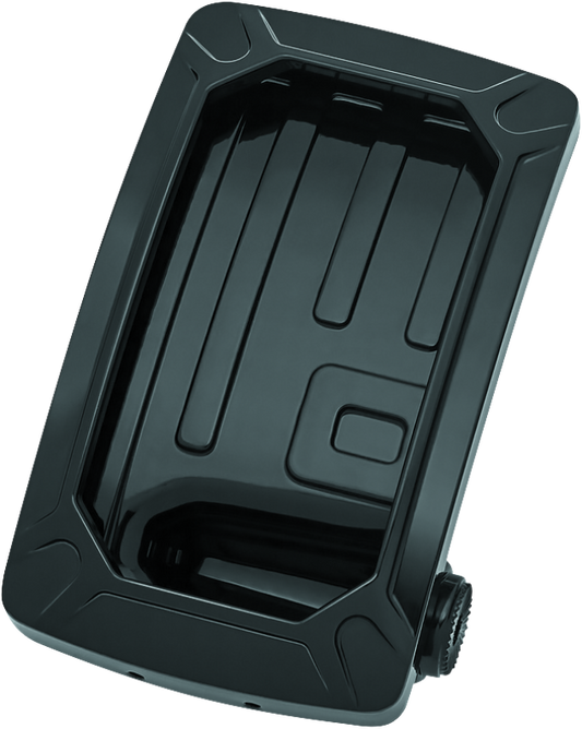 Kuryakyn Nova Curved Vertical Mount Side License Plate Holder Gloss Black - Racecraft Industries