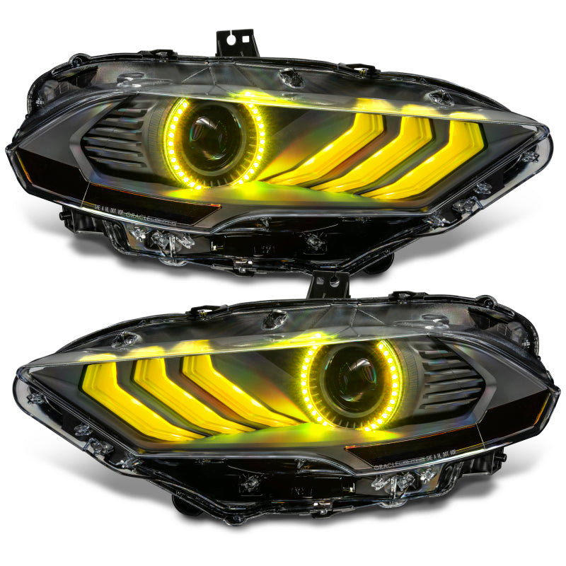 Oracle Lighting 18-23 Ford Mustang Dynamic ColorSHIFT LED Headlights - Black Series SEE WARRANTY - Racecraft Industries