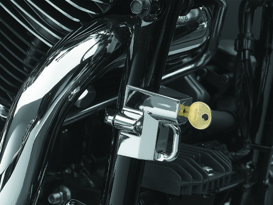 Kuryakyn Universal Helmet Lock 1-1/4in-1-1/2in Mount Chrome - Racecraft Industries