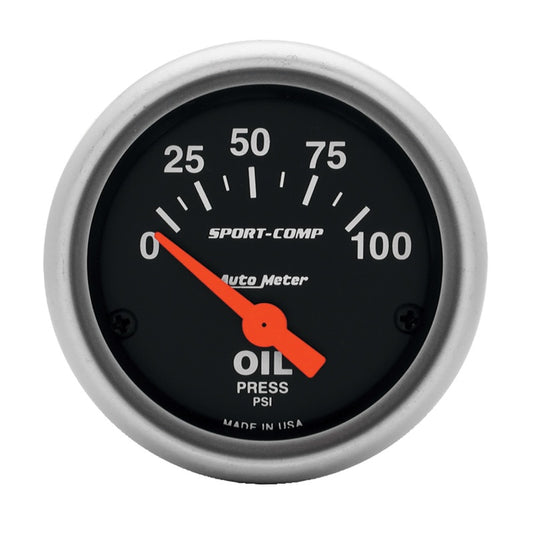 Autometer Sport-Comp 52mm 0-100 PSI Electronic Oil Pressure Gauge - Racecraft Industries
