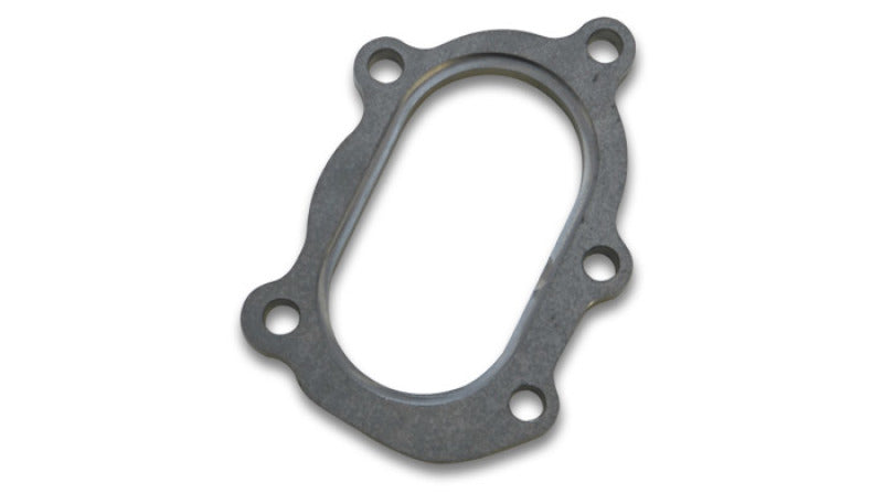 Vibrant GT25R / GT28R Discharge Flange with Oval Outlet (5 Bolt) Mild Steel 1/2in Thick - Racecraft Industries