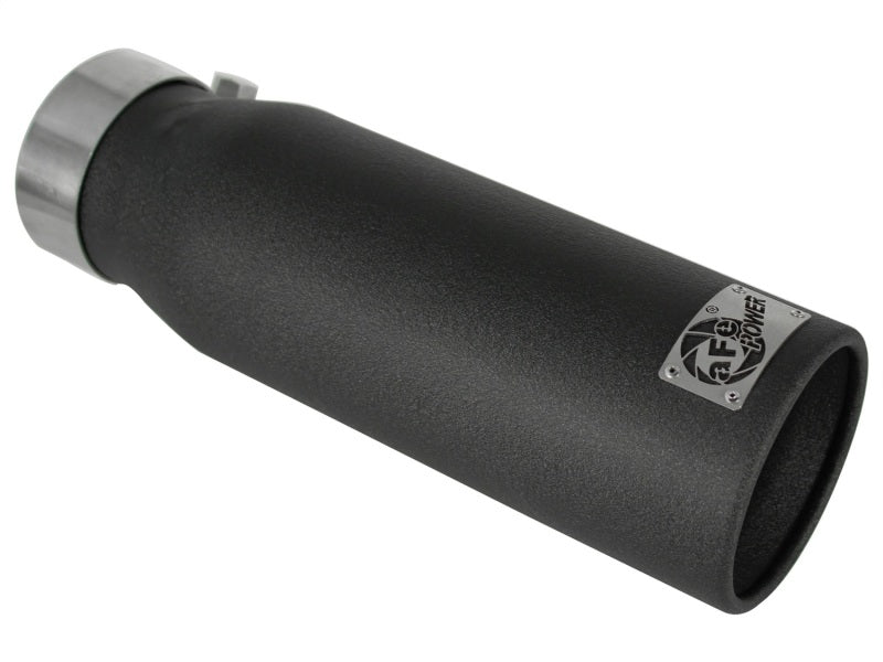 aFe MACHForce XP Exhausts Tips SS-304 EXH Tip 3in x 4Out x 12L Bolt-On (blk) - Racecraft Industries