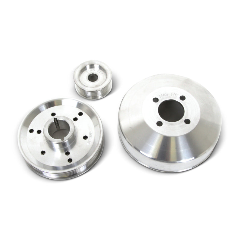 BBK 96-01 Mustang 4.6 GT Cobra Underdrive Pulley Kit - Lightweight CNC Billet Aluminum (3pc) - Racecraft Industries