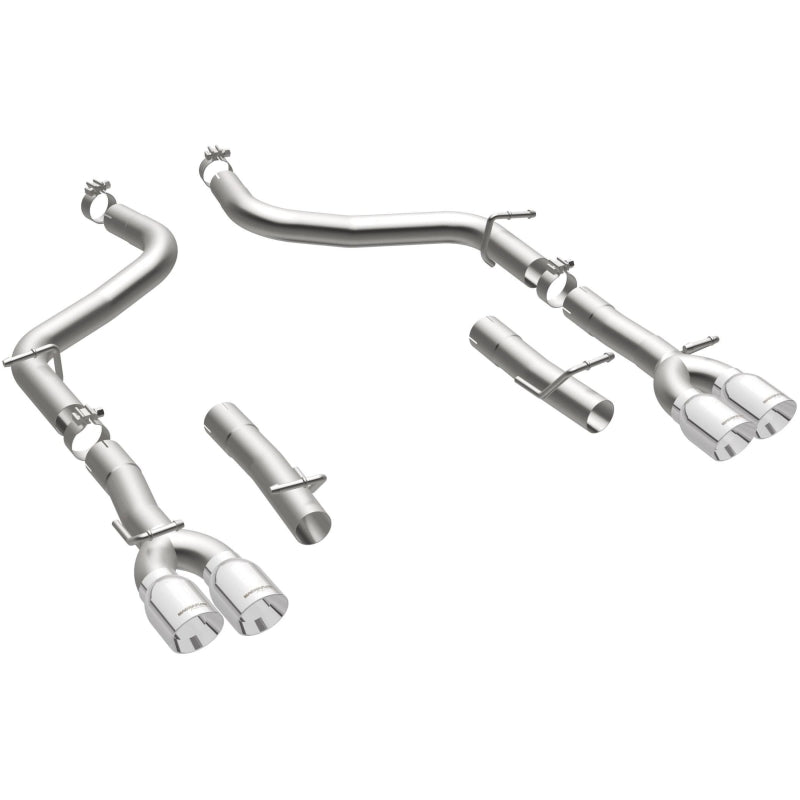 MagnaFlow Axle-Back, SS, 2.5in, Quad Split Rear 3.5in Tip 2015 Dodge Challenger 3.6L V6 - Racecraft Industries