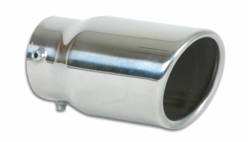 Vibrant 3in Round SS Bolt-On Exhaust Tip (Single Wall Angle Cut Rolled Edge) - Racecraft Industries