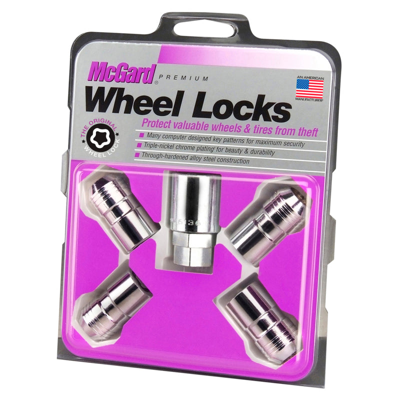 McGard Wheel Lock Nut Set - 4pk. (Cone Seat) M14X1.5 / 21mm & 22mm Dual Hex / 1.639in. L - Chrome - Racecraft Industries