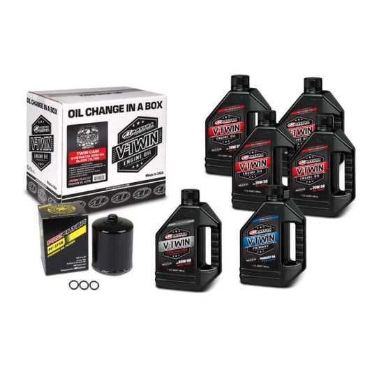 Maxima V-Twin Oil Change Kit Synthetic w/Black Filter Twin Cam - Racecraft Industries