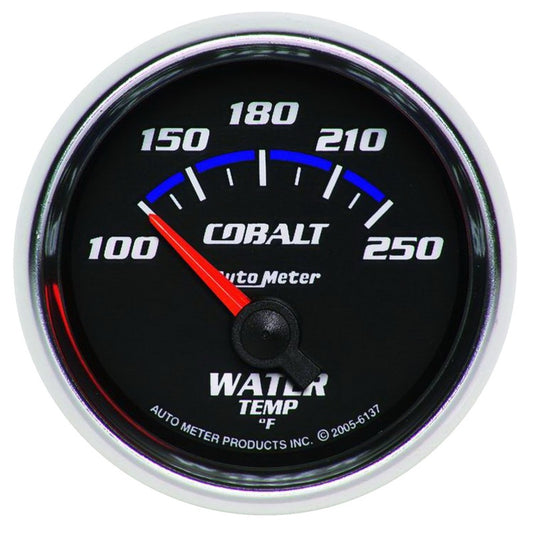 Autometer Cobalt 52.4mm 100-250 deg. F Short Sweep Electronic Water Temperature Gauge - Racecraft Industries