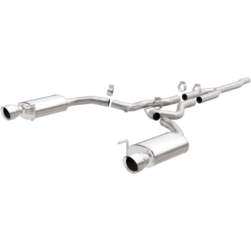 MagnaFlow Cat Back, SS, 2.5in, Street, Dual Split Polished 4.5in Tips 2015 Ford Mustang Ecoboost - Racecraft Industries