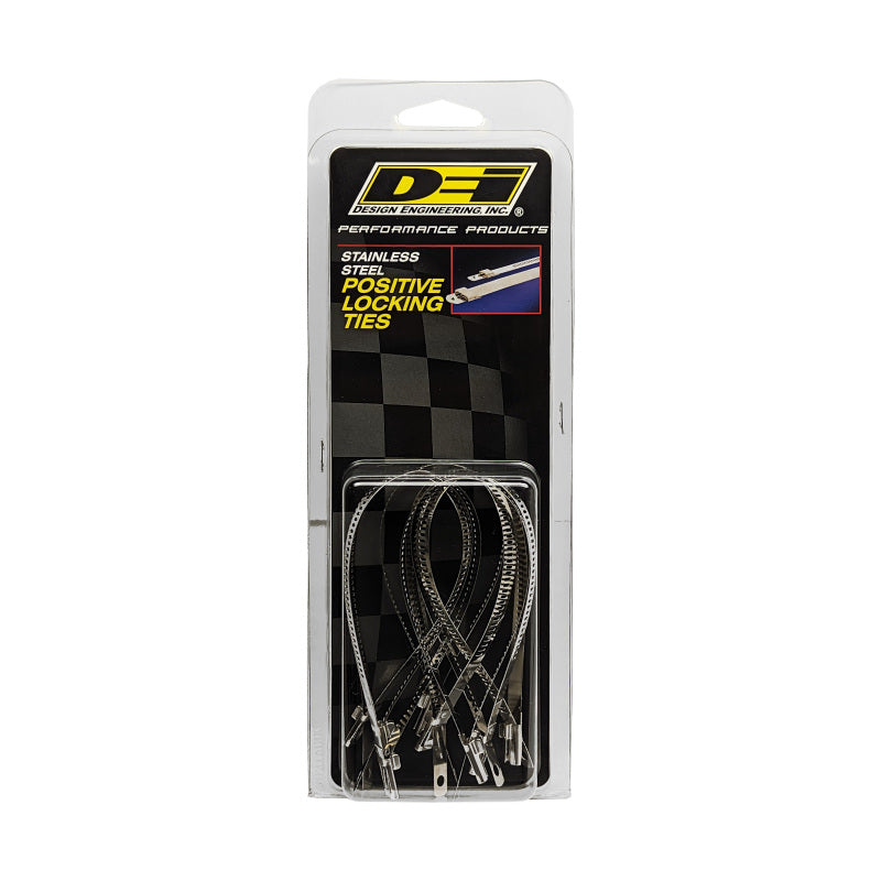 DEI Stainless Steel Positive Locking Tie 1/4in (7mm) x 9in - 8 per pack - Racecraft Industries