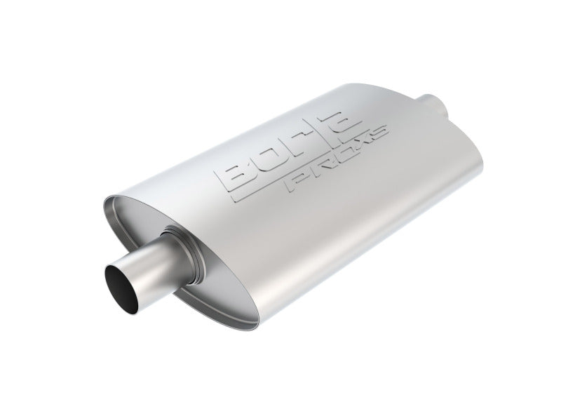 Borla Pro-XS 2inch, 2inch, 14inch x 9-1/2inch x 4inch Oval Cen/Cen w/o Notch Turbo Muffler - Racecraft Industries