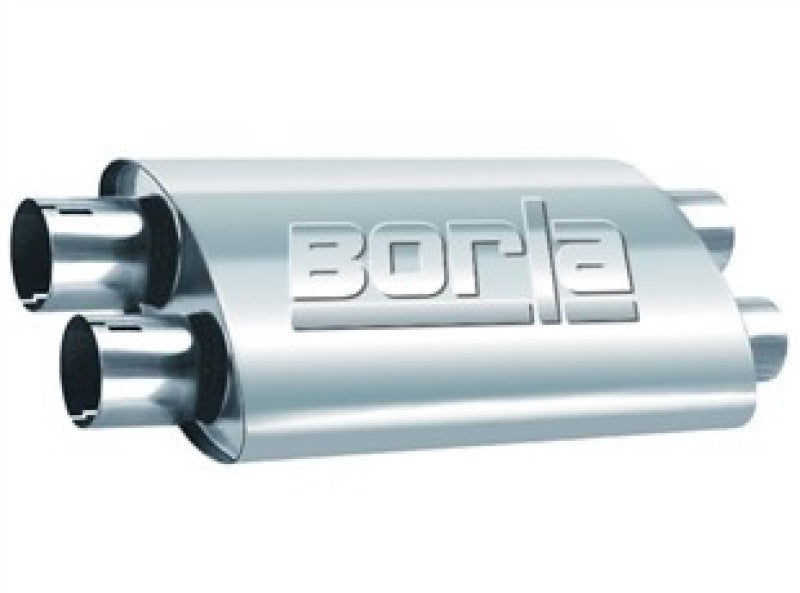 Borla Universal ProXS Muffler - Oval Dual/Dual Inlet/Outlet 2.5in Tubing 19inx4inx9.5in Case - Racecraft Industries