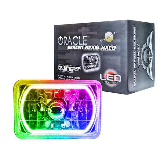 Oracle Pre-Installed Lights 7x6 IN. Sealed Beam - ColorSHIFT Halo SEE WARRANTY - Racecraft Industries