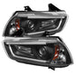 Spyder Dodge Charger 11-14 Projector Headlights Halogen - Light Tube DRL Blk PRO-YD-DCH11-LTDRL-BK - Racecraft Industries