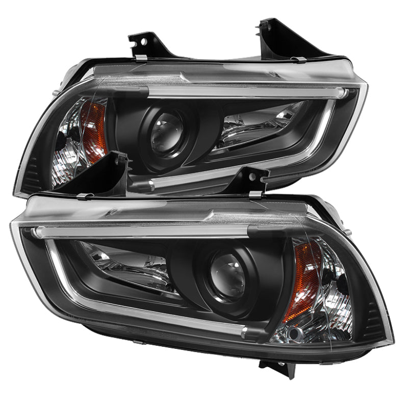 Spyder Dodge Charger 11-14 Projector Headlights Halogen - Light Tube DRL Blk PRO-YD-DCH11-LTDRL-BK - Racecraft Industries