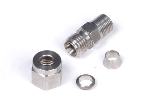 Haltech 1/4in Stainless Compression 1/8in NPT Thread Fitting Kit (Incl Nut & Ferrule) - Racecraft Industries