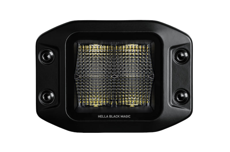 Hella Universal Black Magic 3.2in L.E.D. Cube Kit - Flood Beam (Flush Mount) - Racecraft Industries