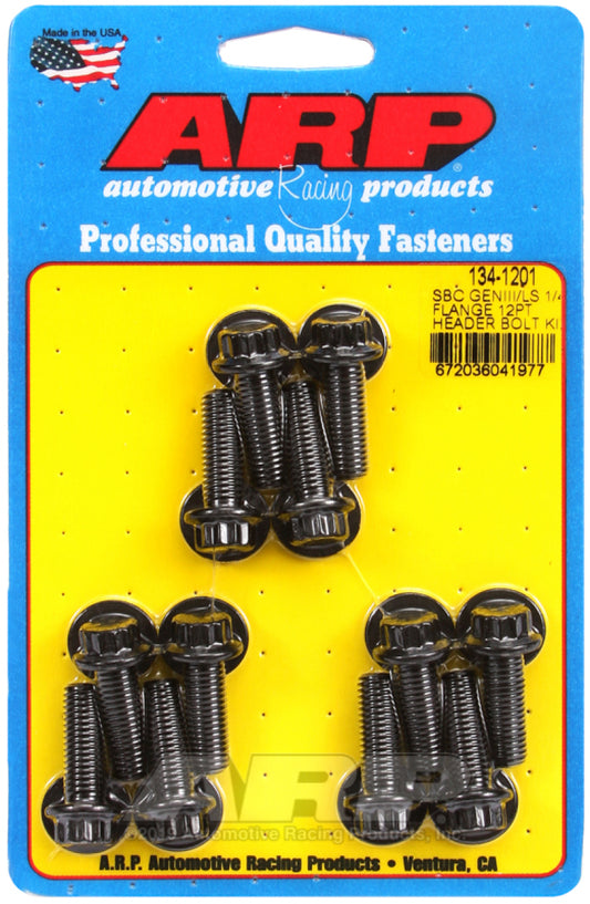 ARP SBC/GENII LS 1/4 Flange 12pt Header Bolt Kit - Racecraft Industries