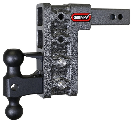Gen-Y Mega Duty 2in Shank 7.5in Drop 2K TW 16K Hitch w/GH-051 Dual-Ball/GH-032 Pintle Lock - Racecraft Industries