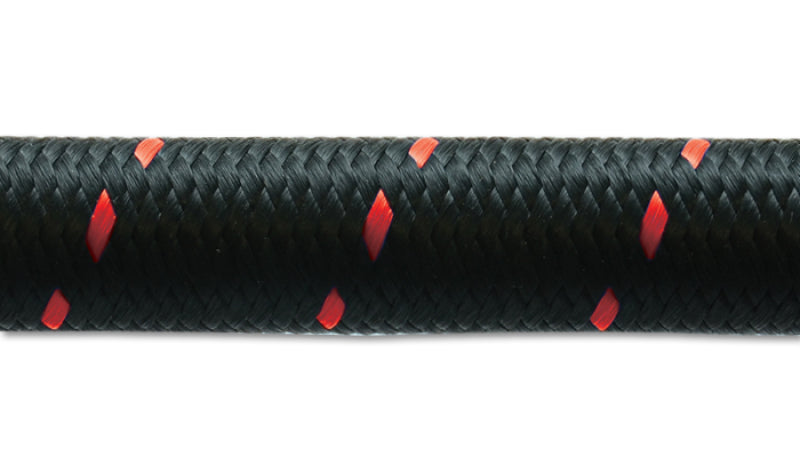 Vibrant -12 AN Two-Tone Black/Red Nylon Braided Flex Hose (5 foot roll) - Racecraft Industries