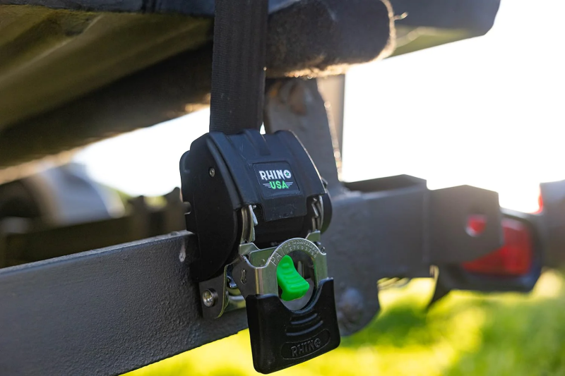 Rhino USA Retractable Transom Straps (2 Pack-Black) - Racecraft Industries