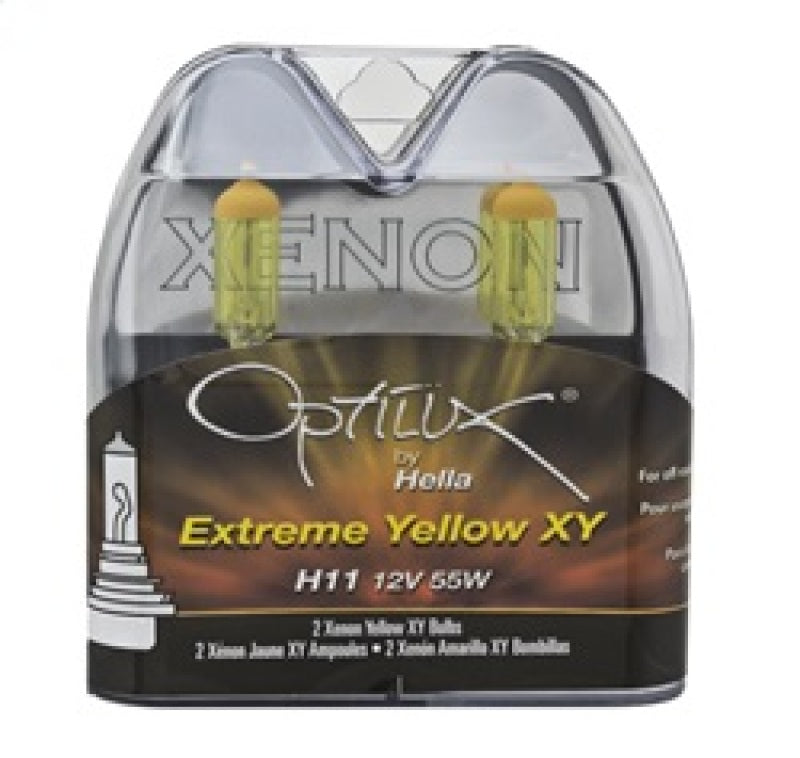 Hella Optilux H11 55W XY Extreme Yellow Bulbs (Pair) - Racecraft Industries