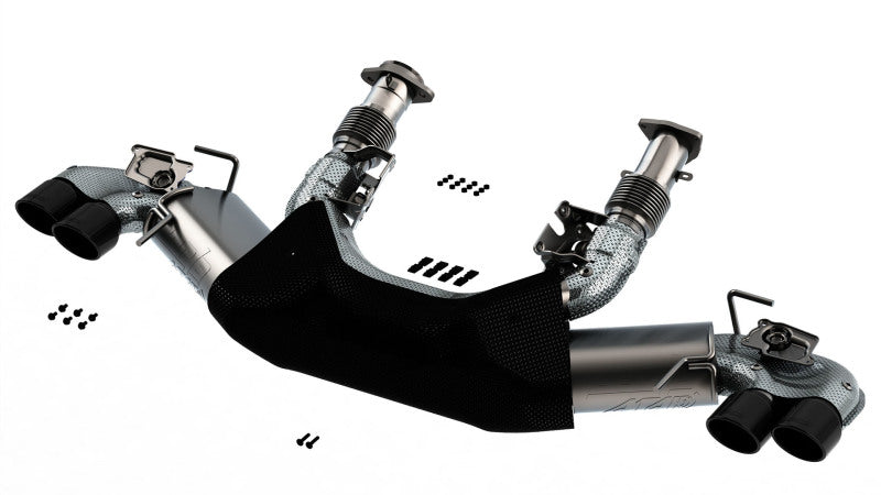 Borla 2020 Chevrolet Corvette C8 6.2 ATAK 3in Exhaust System Dual Round Rolled A/C Black Chrome Tips - Racecraft Industries