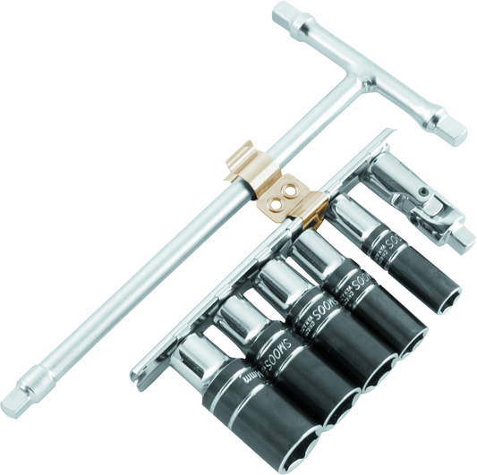 BikeMaster 1/4in Drive T-Handle Wrench Set - Metric 6-pt Sockets (8mm/10mm/12mm/13mm/14mm) - Racecraft Industries