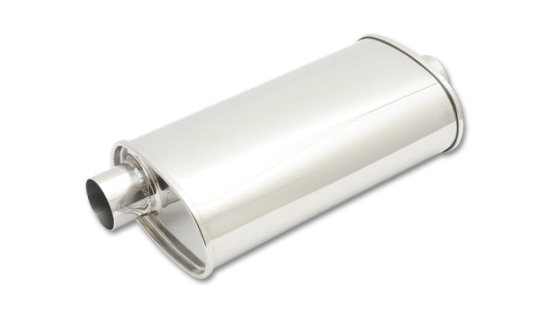 Vibrant StreetPower Oval Muffler 3.50in Inlet/Outlet (Offset-Center) - Racecraft Industries